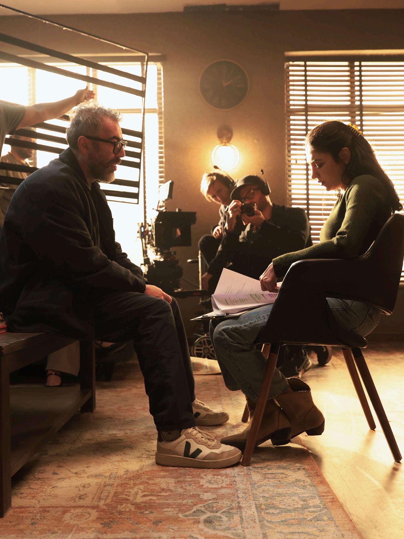 Said El Marouk working through a scene with an actress